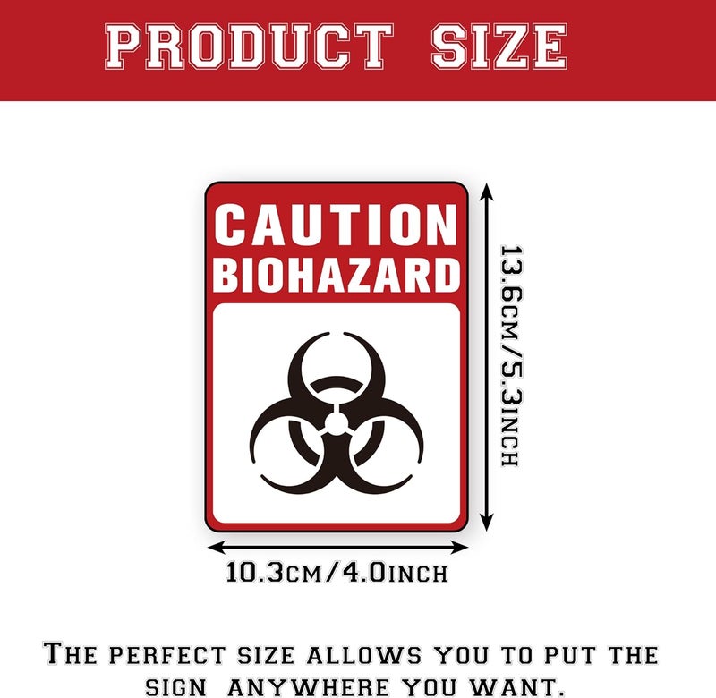 LUHIMO Biohazard Stickers Sign，Self-Adhesive Waterproof Durable Biohazard Warning Hazard Labels, Toxic Waste Sticker for Labs Hospitals and Industrial Use Universal Biohazard Symbol 5.1" x 3.9" - Image 2